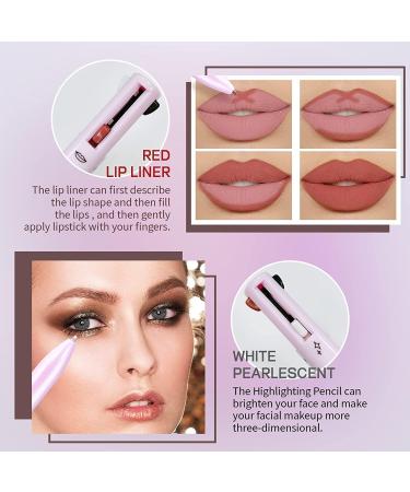 4-in-1 Makeup Pen Eye Liner Brow Liner Lip Liner & Highlighter Pen Waterproof All in One Makeup Pen Eye Long-Lasting Eye Liner Brow Liner Lip Liner & Highlighter Pen (#Pink) - Buy Online on GoSupps.com