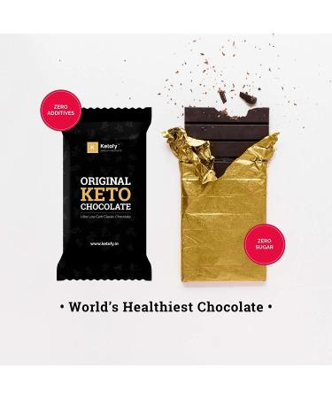Ketofy - Keto Chocolate (50g) | Sugar Free Unsweetened Chocolate | No Maltitol | Gluten Free - Buy Online on GoSupps.com