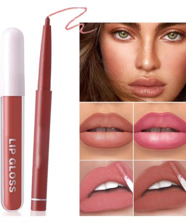  Fravsiu Lipstick Set Lip Liner Combo Waterproof Lip Liner Long-Lasting Lipstick Moisturizing Lipstick Lip Gloss Combo Waterproof Lip Pencil and Moisturizing Lipstick Combo for All-Day Wear - Buy Online on GoSupps.com