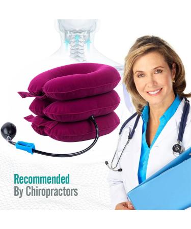 Cervical Neck Traction Device - Rose Red Neck Support for Pain Relief & Spinal Pressure Relief - Buy Online on GoSupps.com
