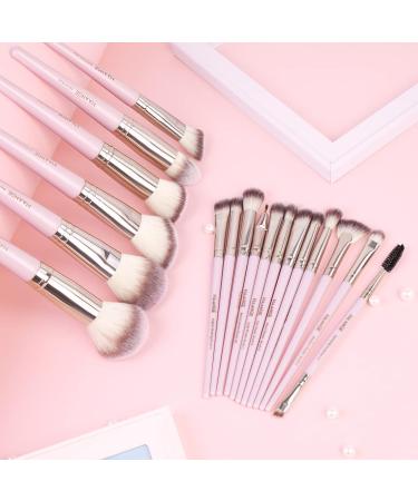 MAANGE 18-Piece Premium Synthetic Makeup Brush Set in Pink - Professional Face, Powder, Blush, and Eye Shadow Brushes - Buy Online on GoSupps.com