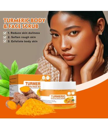 Turmeric Scrub - Turmeric Body Scrub Underarms Scrub Skin Lightening Exfoliator Face and Body Scrub 5.29oz | Deep Cleansing Moisturizing Turmeric Scrub for Dark Inner Thighs Private Area Neck - Buy Online on GoSupps.com