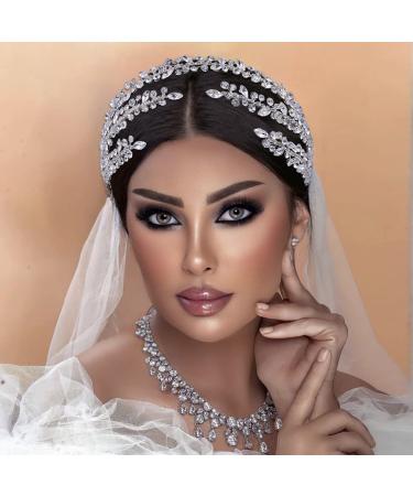 MOPMAP Wedding Headband for Bride Rhinestone Bride Headpiece for wedding Wedding Hair Accessories for Brides and Bridesmaid(Silver) - Buy Online on GoSupps.com