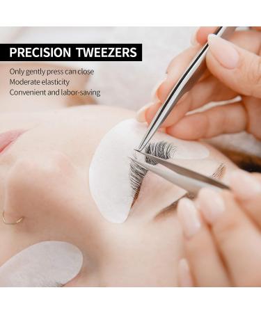 3-Piece Straight Pointed Tip Tweezers Set for Eyelash Extensions and Blackhead Removal - Classic Style 5.31 Inch - Precision Eyebrow Splinter - Lash Tweezers - 3 Count - Buy Online on GoSupps.com