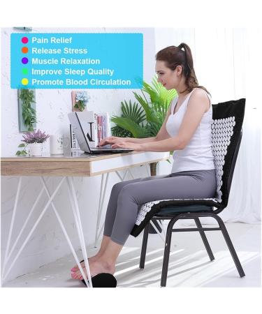 Dunlap Massage Pillow - 125x43cm Acupuncture Cushion for Neck Back & Feet Relief | Stress & Pain Relief Yoga Acupressure Mat & Pillow Set (Green) - Buy Online on GoSupps.com
