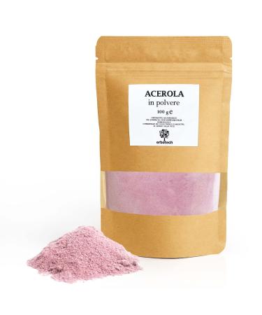 ERBOTECH Acerola Powder Pack de 100 g Source Naturelle de Vitamine C avec des Propri t s Antioxydantes Vegan