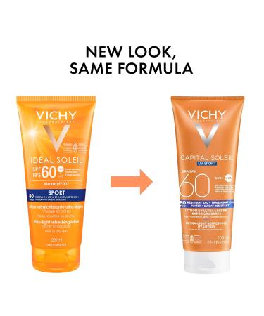 Vichy Face & Body Sunscreen Lotion SPF 60 Capital Soleil Broad Spectrum UVA & UVB Sun Protection Fragrance-Free Suitable for All Skin Types Dermatologist Recommended SPORT SPF 60 - Buy Online on GoSupps.com
