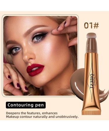 Lightweight Contouring Pen Blush Highlighter Contouring Creme Liquid Blush Highlighter Stick For Cheeks Face Contour Stick With Cushion Applicator(6 Colors) - Buy Online on GoSupps.com