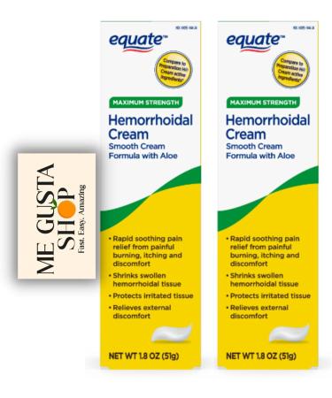 Equate Hemorrhoidal Cream 1.8 Oz Pack of 03 Total 3 + me Gusta Sticker - Buy Online on GoSupps.com