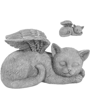 Qcwwy Pet Memorial Statue | Angel Cat Grave Marker | Resin Sleeping Pet Angel Sculpture | Tribute Ornament for Pet Memorials - Buy Online on GoSupps.com
