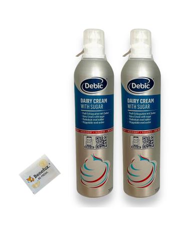 Debic professional whipped cream sweetened bulk pack 2x 700ml + Benefux refreshing towel