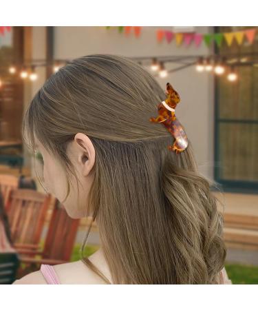 Neamou Dachshund Claw Clips Fashion Hair Jaw - Small Claw Clips Funky Dachshund Hair Claw Cute Dog Hair Clips Acetate Puppy Hair Accessories Animal Barrettes for Stylish Girls and Women - Buy Online on GoSupps.com