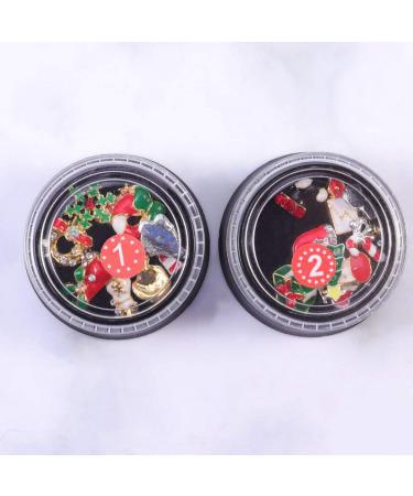 LEORX 2 Box Christmas Nail Jewelry 3D Colorful Metal Nail Studs Rhinestone Nails Art Decoration for Women Girls - Buy Online on GoSupps.com