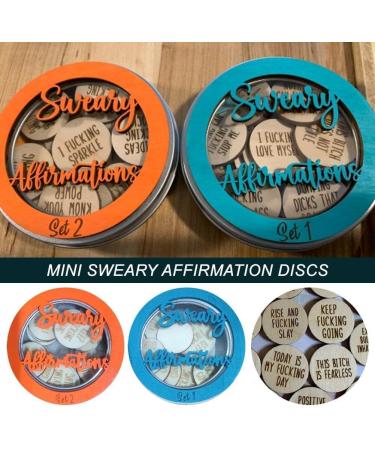 BOWTONG Mini Sweary Affirmation Discs A Jar 22 Sweary Affirmations Swear Inspirational Affirmations Fu And Quotes Discs Orange - Buy Online on GoSupps.com