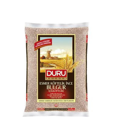 Duru Brown Fine Bulgur, 88.2oz (2500g), Wheat Berries, 100% Natural and Certificated, High Fiber and Protein, Non-GMO, Great for Vegan Recipes, Better than Rice 5.5 Pound (Pack of 1)