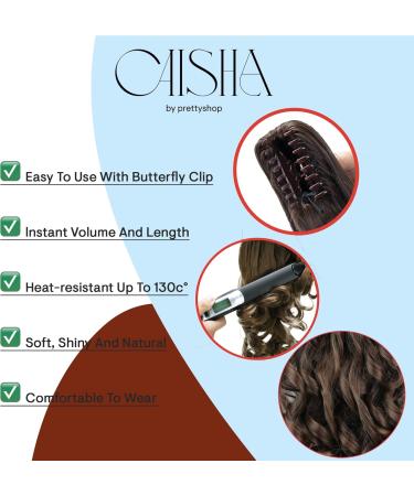 CAISHA 20" Hairpiece Ponytail Clip On Extension With Butterfly Claw Voluminous Wavy Intense Red H101 intense red #3100 H101 - Buy Online on GoSupps.com