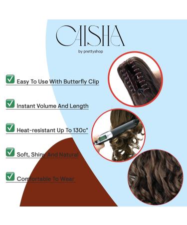 CAISHA 50 cm Hair Braid with Butterfly Clamp - Voluminous Wavy Chocolate Brown Ponytail Extension #4 H61 - Perfect for Effortless Style - Buy Online on GoSupps.com
