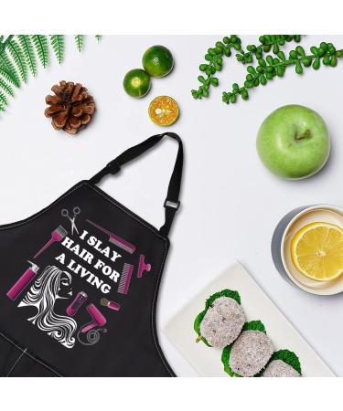 BDPWSS Hair Stylist Apron with Pocket | Perfect Gift for Hairdressers & Cosmetology Graduates | 'I Slay Hair for a Living - Buy Online on GoSupps.com