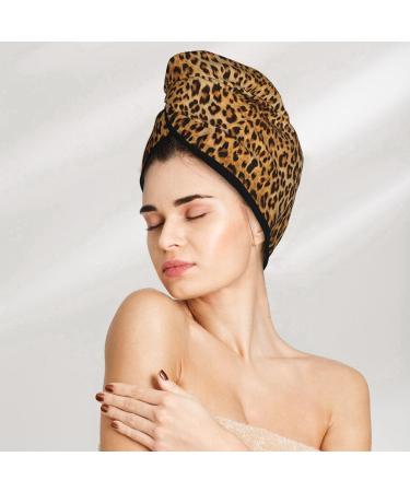 Leopard Print Coral Velvet Dry Hair Cap - Ideal for Home Travel Pool Parties & More | Quick-Dry Hair Solution - Buy Online on GoSupps.com