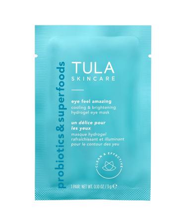 TULA Skin Care Eye Feel Amazing Hydrogel Eye Masks | Cooling & Brightening Puffiness Relief | Hyaluronic Acid Niacinamide Caffeine & Chamomile | 4 Packets - Buy Online on GoSupps.com