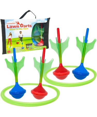 Funsparks Lawn Darts Game Set - Glow in The Dark Soft Tip Lawn Games Outdoor Games for Adults and Family - Yard Games and Outdoor Games for Kids Ages 8-12