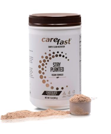 CAREFAST Stay Planted Plant-BasedNon-GMO Soy Healthy Protein Powder Drink Mix - Chocolate Flavored - 2lb Tub - 13g Protein - Makes Great Tasting Low Carb Vegan Shakes & Smoothies