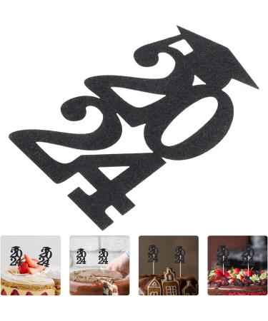 Kichvoe 2024 Graduation Theme Cupcake Toppers 18pcs Black Diploma Grad Cap Cake Toppers for Graduation Party 2024 Cake Picks Grad Party Supplies Decoration - Buy Online on GoSupps.com