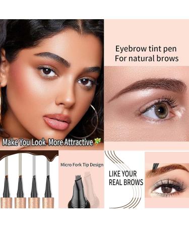 Black Micro-Fork Eyebrow Pencil - Waterproof & Long-Lasting Brow Pen for Natural Microblading Look (Black 04) - Buy Online on GoSupps.com