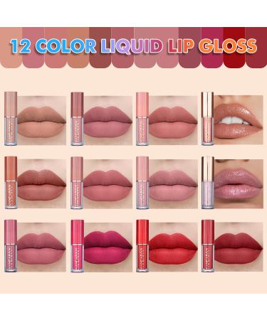 Olasfa 12 Colors Matte Lip Gloss Set | Waterproof Long-Lasting Liquid Lipstick | Perfect Gift for Girls & Women - Buy Online on GoSupps.com