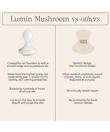 Wildling Lumin Mushroom Facial Massage Stone - White Jade | Cool De-Puff & Calm Skin | Perfect with Lumin Oil | International Shipping - Buy Online on GoSupps.com
