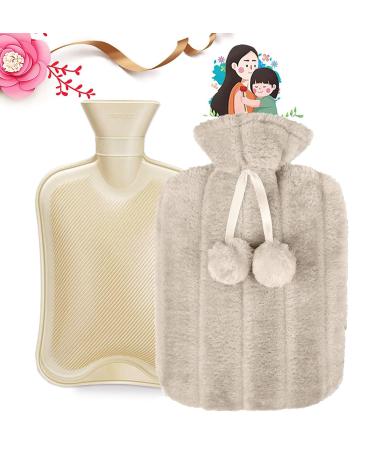 Hot water bottle 2L with fashionable cover Hot water bottle with soft cover hot water bottle for children and adults washable hot water bottle large
