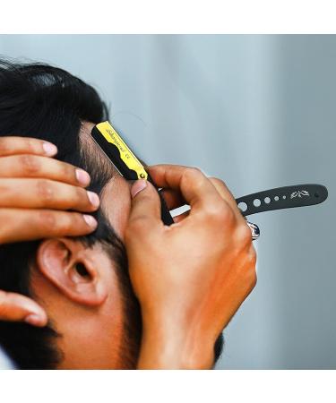 Sharpened Cut Throat Shaving Razor Kit - Matte Black Gold Straight Edge Safety Razor for Men | Professional Barber Set | Premium Stainless Steel Shaver with Blades - International Shipping Available - Buy Online on GoSupps.com