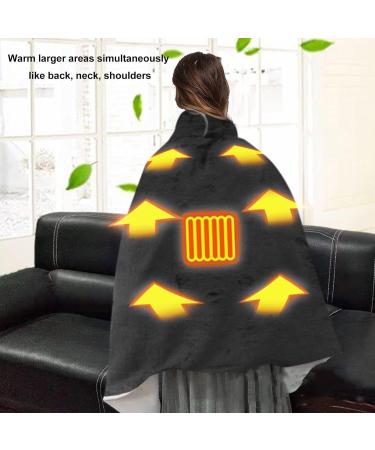 Heated Wrap Blanket Electric Heating Back Wrap with Soft Velvet 3 Temperature Levels & 3 Time Modes for Cozy Winter Comfort - Buy Online on GoSupps.com