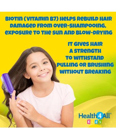 Health4All Kids D-Biotin 90 Tablets Hair Growth and Strong Nails Supplement for Children. Natural Vegan Biotin Chewable Tablets 90 count (Pack of 1) - Buy Online on GoSupps.com