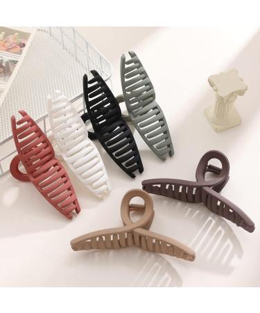 6 Pack Matte Jumbo Claw Clips for Thick & Curly Hair - Extra Large Butterfly Hair Clips for Women - Durable Hair Accessories in Claret - Buy Online on GoSupps.com