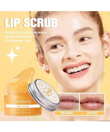 Lip Care Kit - Vanilla Lip Scrub Lip Care Lip Balm Mask & Sugary Lip Scrub Set - Overnight Lip Mask (Turmeric 50g) - Buy Online on GoSupps.com