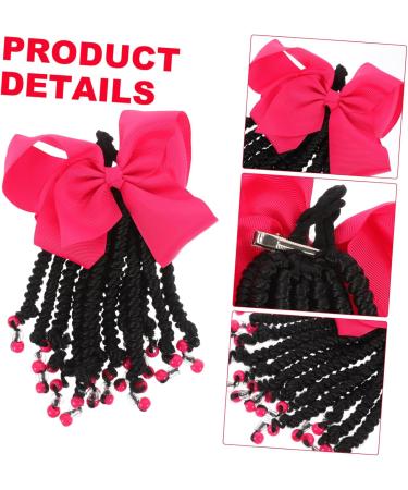 ibasenice Ponytail Beads and Dreadlocks Wig Hair Ribbons Decor Ponytail Hair Extension Ponytail Hair Accessories Ponytail Hairpiece Band Womens Braid Extensions Lengthen 21.00X14.00X2.00CM Rosy - Buy Online on GoSupps.com