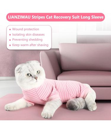 Shop Lianzimau Katzenbody for Post-Op Cats | Long-Sleeved Catwear & E-Collar Alternative - Pink Streaked (M 1 Pack) - International Shipping Available - Buy Online on GoSupps.com