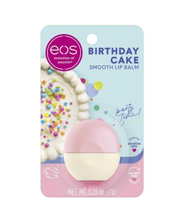 eos Natural Shea Lip Balm - Birthday Cake | All-Day Moisture Lip Care | 0.25 oz (Pack of 2) - Buy Online on GoSupps.com