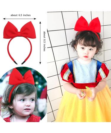 Bow Hairband Cute Girl Red Big Bow Hairband Handmade Fabric bow Hairband Used For Valentine's Day Birthday Party Hair accessories Ladies Role-Playing Headband - Buy Online on GoSupps.com