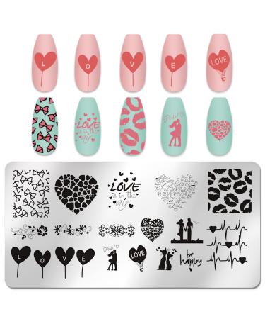 WOKOTO 6Pcs Heart Nail Stamping Plates - Nail Art Stamps Kit for Women and Girls - Buy Online on GoSupps.com