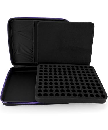 Hipiwe 120 Bottle EVA Essential Oil Storage Case - X-Large Black+Purple | Hard Shell Organizer for 5ml, 10ml, 15ml Oils - Travel Bag with Foam Insert - Buy Online on GoSupps.com