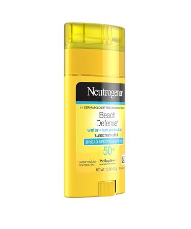 Neutrogena Beach Defense Sunscreen Stick SPF 50+ | Water-Resistant PABA & Oxybenzone-Free Superior UVA/UVB Protection - 1.5 oz - Buy Online on GoSupps.com