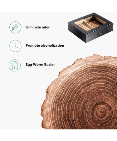 Cigar Humidor Holds 20 Cigars Handmade Wood Cigar Boxes Desktop Cigar Storage with Hygrometer and Humidifier - Buy Online on GoSupps.com