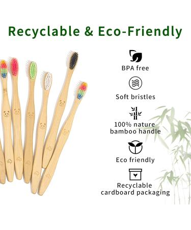12 Pack Bamboo Toothbrushes - Eco-Friendly Biodegradable Charcoal Brushes with Soft Bristles | Colorful & Sustainable Dental Care - Buy Online on GoSupps.com