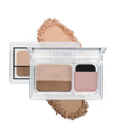 Dual-Color Eyeshadow Palette with Applicator Waterproof Eye Shadow Shimmer Eye Makeup Palette Long Lasting #001