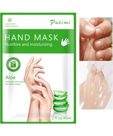 Hand Moisturiser Gloves 3Pcs Hand Masks for Dry Hands Plant Extracts for Dry Aging Cracked Hands Intense Skin Nutrition Hand Cream Mask Whitening and Anti aging Repair Rough Skin (Aloe Vera) - Buy Online on GoSupps.com
