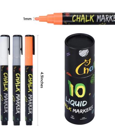 ZODDLE Liquid Chalk Markers - 1mm Extra Fine Tip, 10 Vibrant Colors - Erasable Marker Pen for Blackboards, Chalkboard, Glass, Window, Label - Liquid Chalk-10 - Buy Online on GoSupps.com