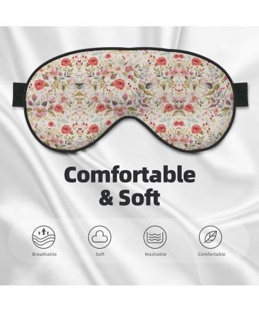 Unisex Flower Leaf Print Sleep Mask - Double-Sided Eye Mask for Sound Sleep & Skin Care - Buy Online on GoSupps.com