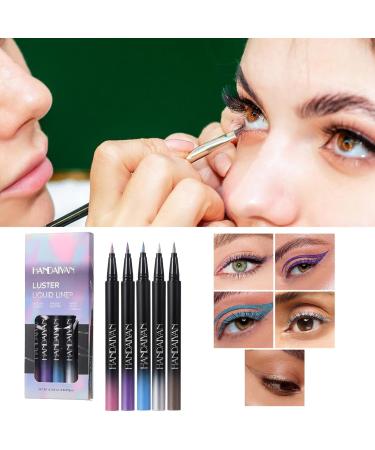 Weppduk Waterproof Liquid Eyeliners Colorful Eyeliners Set | 5 Colors Eyeliner Pencil Set Waterproof Eye Pencil - Glitter Eyeliner Pencil Long Lasting - Buy Online on GoSupps.com